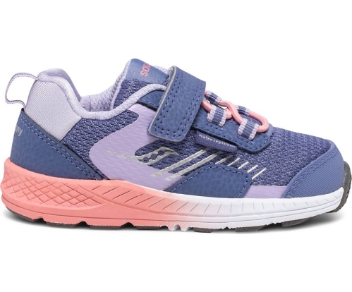 Tenis Saucony Wind Shield A/C Jr. Niños Zapatillas Azules / Lavender / Coral México MX-123-LY